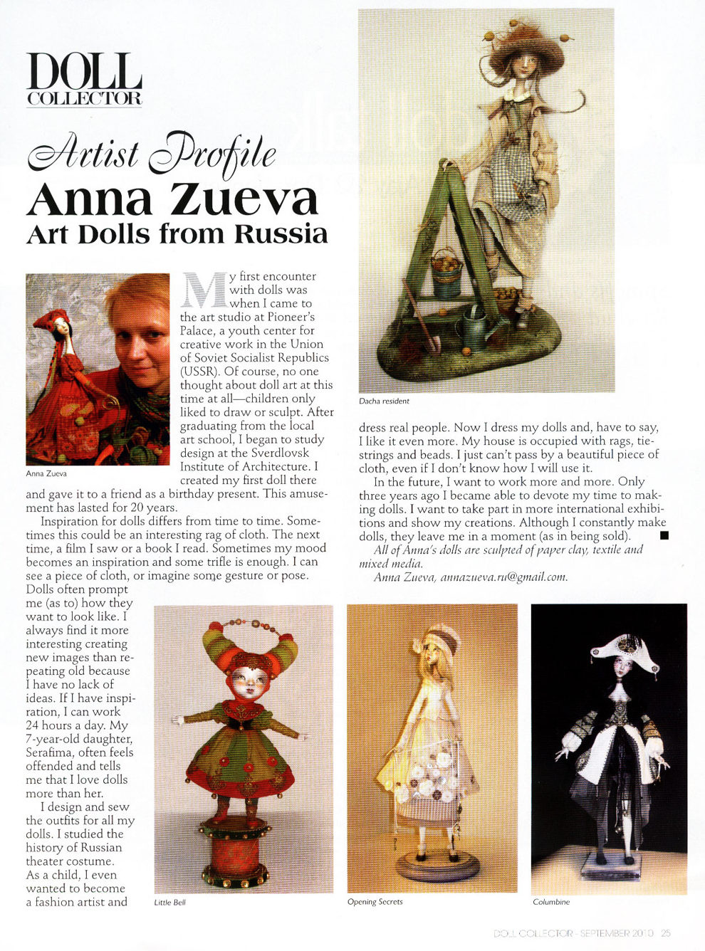 Anna Zueva. Artist Profile - Contemporary Doll Collector