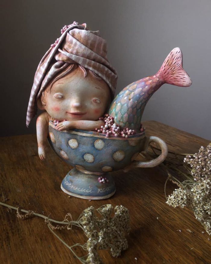 Morning Coffee - art doll by Anna Zueva